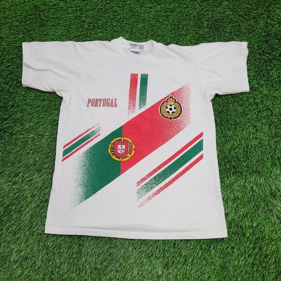Vintage Portugal Soccer Shirt Medium 21x26 Football - Picture 1 of 13